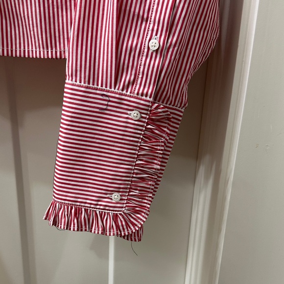 NWT J. Crew Ruffle Trim Crop Button Down Shirt M - Picture 4 of 7